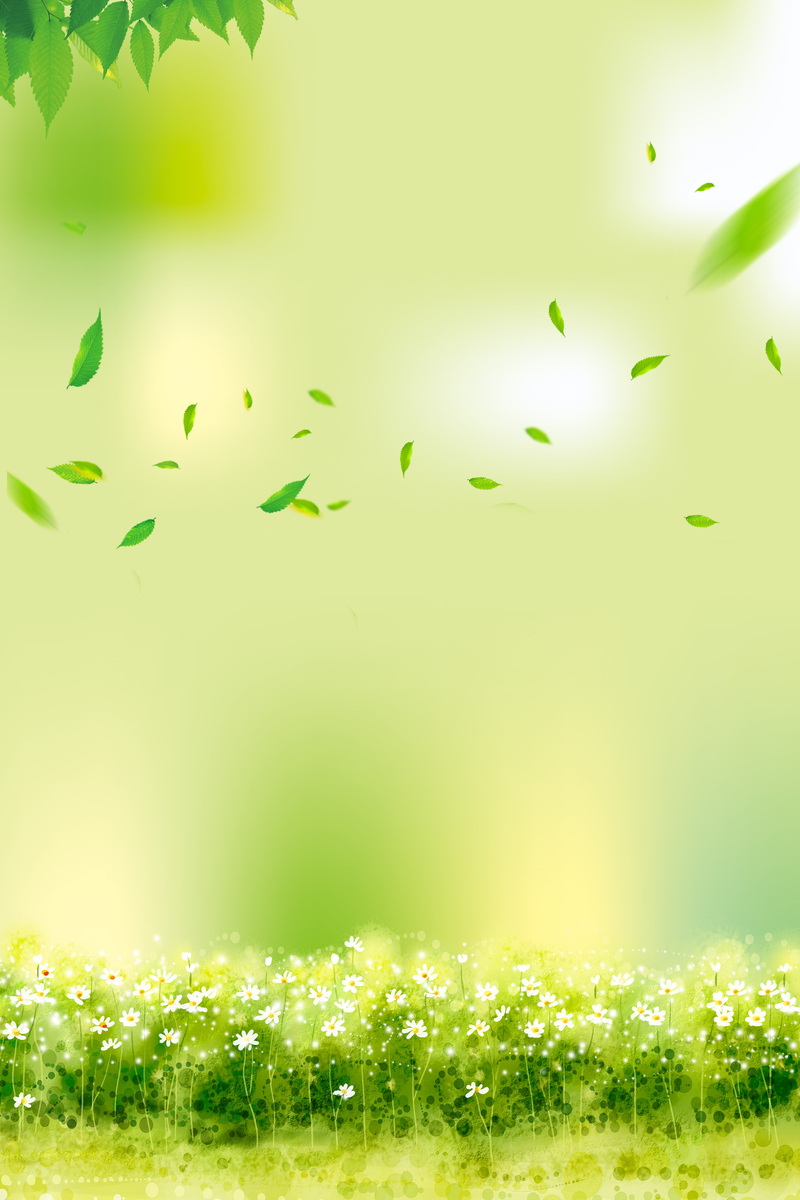 春之绿意手绘植物，清新焕新季促销海报，高清JPG/PSD素材免费下载
