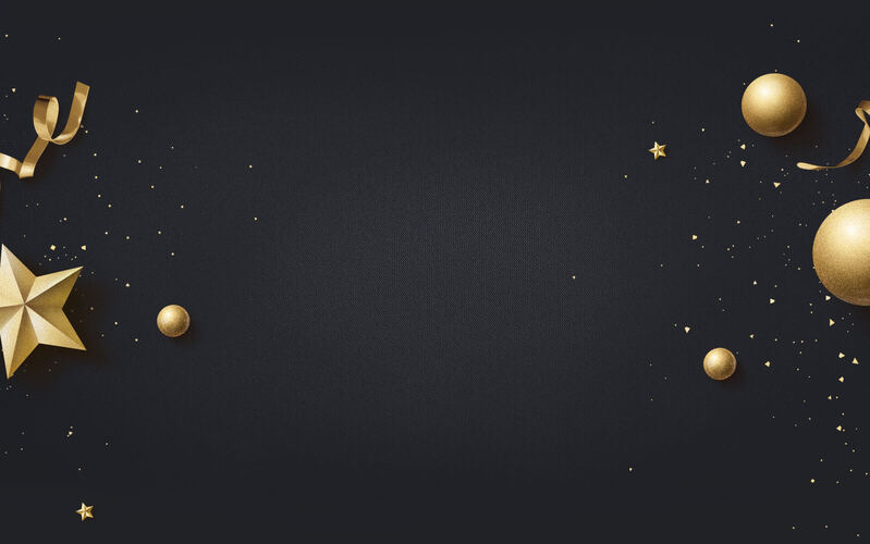 圣诞节星星彩蛋设计素材，金色质感纹理，黑色背景高清JPG下载