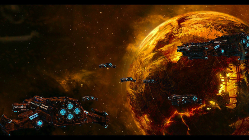 宇宙飞船穿越星球破裂震撼场景，高清JPG图片质感纹理设计素材下载