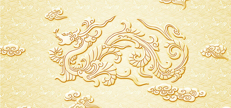 浮雕龙纹壁画背景图，祥云高清JPG，质感纹理设计素材下载