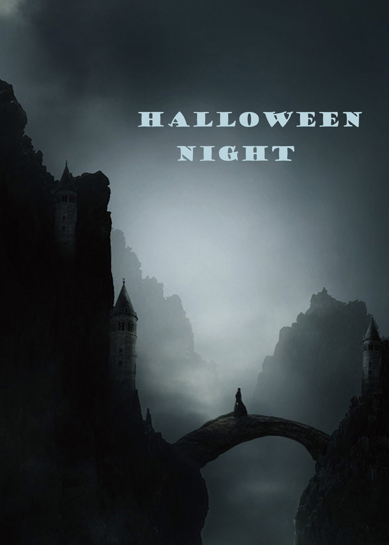 万圣节狂欢夜，黑白质感JPG与纹理PSD设计素材高清下载