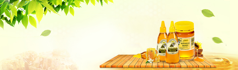蜂蜜绿叶纹理背景Banner，高清JPG与PSD设计素材下载