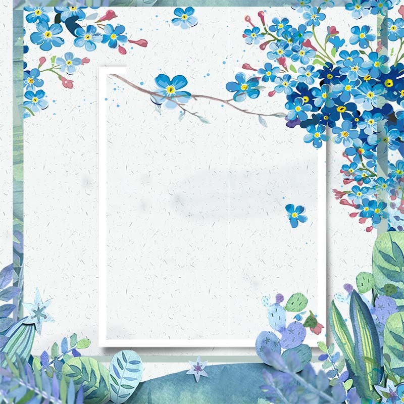 清新蓝色小碎花组合，高清JPG质感图片与PSD纹理设计素材下载
