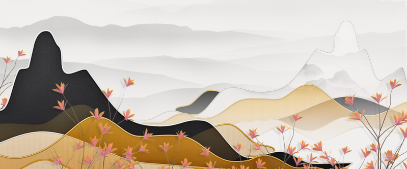 中式鎏金山水背景，高清JPG质感纹理，PSD格式设计素材下载