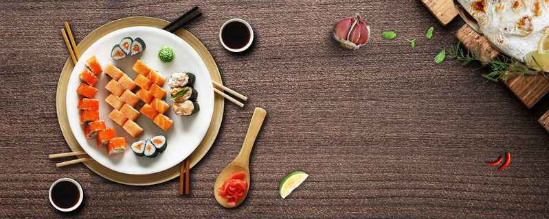 日本寿司高清JPG与PSD设计素材，美食纹理背景质感下载