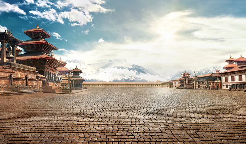 古代建筑石板路高清JPG图片，质感纹理PSD素材下载