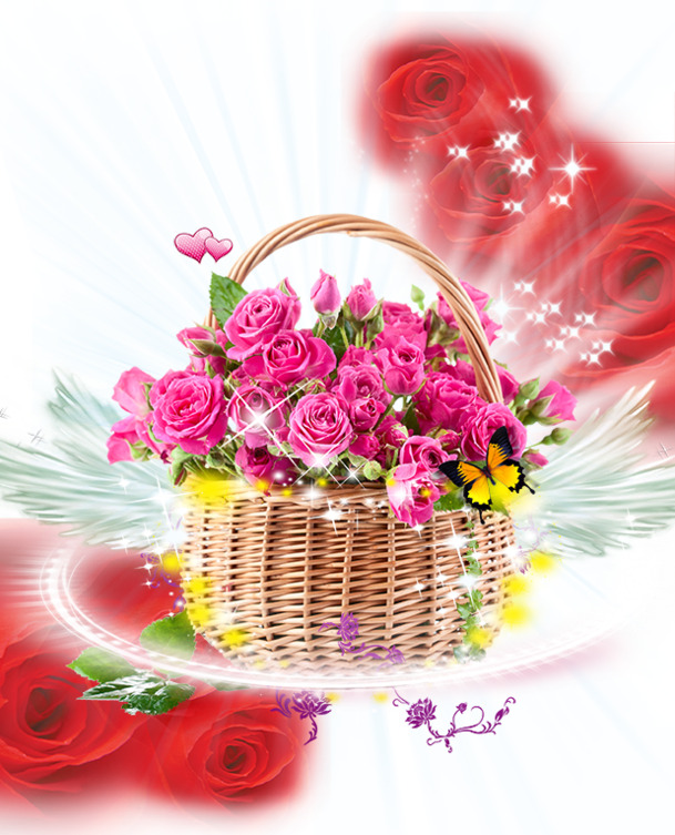 高清PNG透明鲜花背景图片，圣诞节节日元素，设计素材免费下载