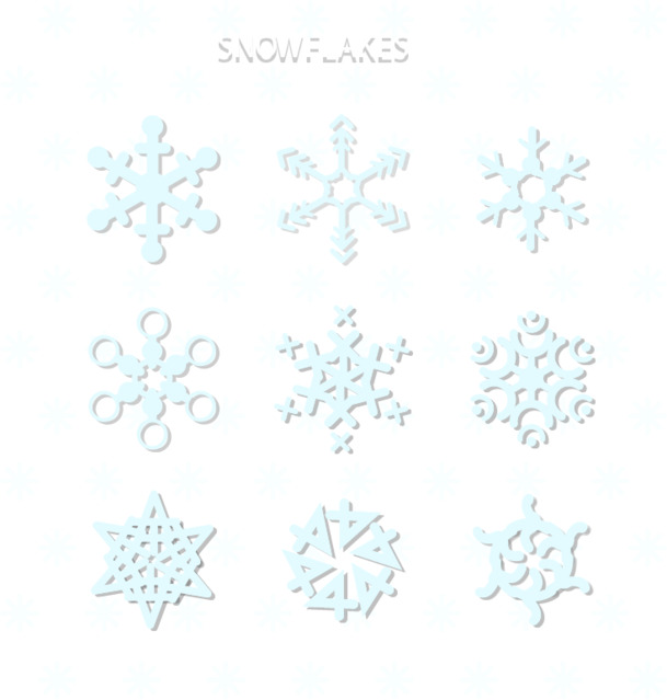 冬季雪花PNG透明高清图，圣诞节日元素AI设计素材免费下载