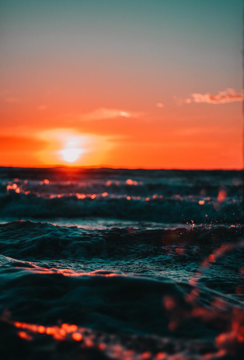 日落海洋高清JPG素材，绝美风景图片，一键下载设计灵感库
