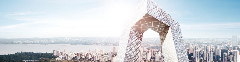 央视大楼绝美建筑风景，高清JPG海报背景，PSD设计素材下载