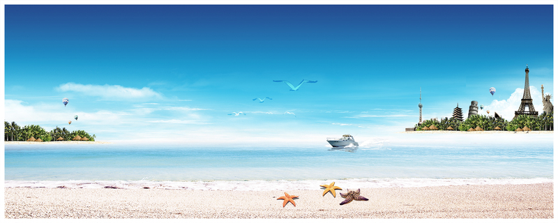 夏日度假旅游海报，高清JPG图片摄影与PSD风景设计素材下载