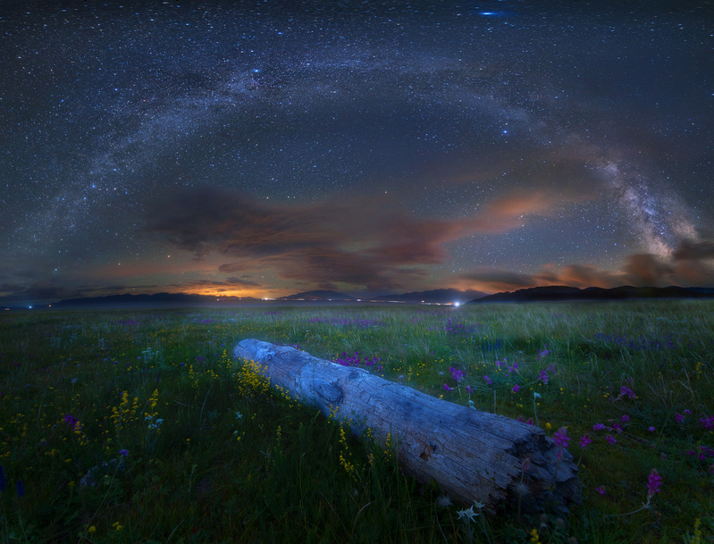 夜晚星空背景高清JPG摄影素材，绝美风景图片设计下载