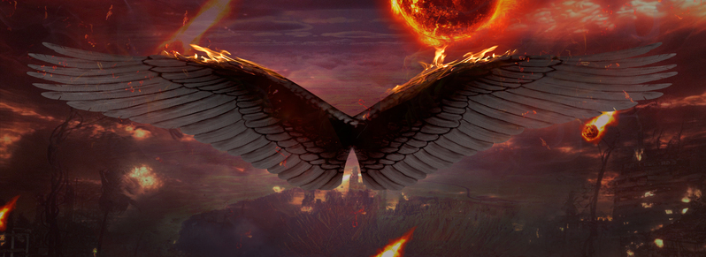 游戏主题火焰翅膀流火流星战争背景banner，高清JPG与PSD格式设计素材，电商狂欢必备下载