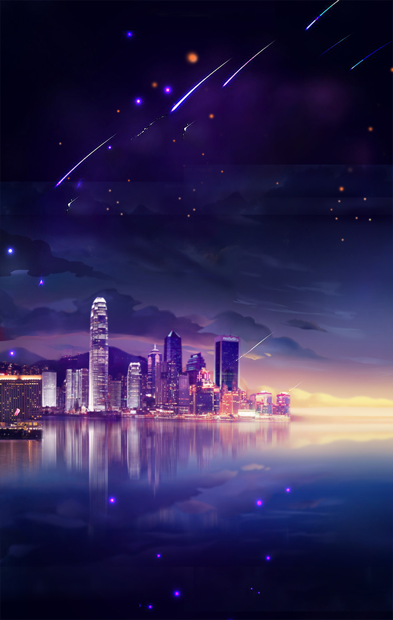 唯美七夕夜空PSD海报背景，高清JPG电商素材，狂欢设计元素免费下载