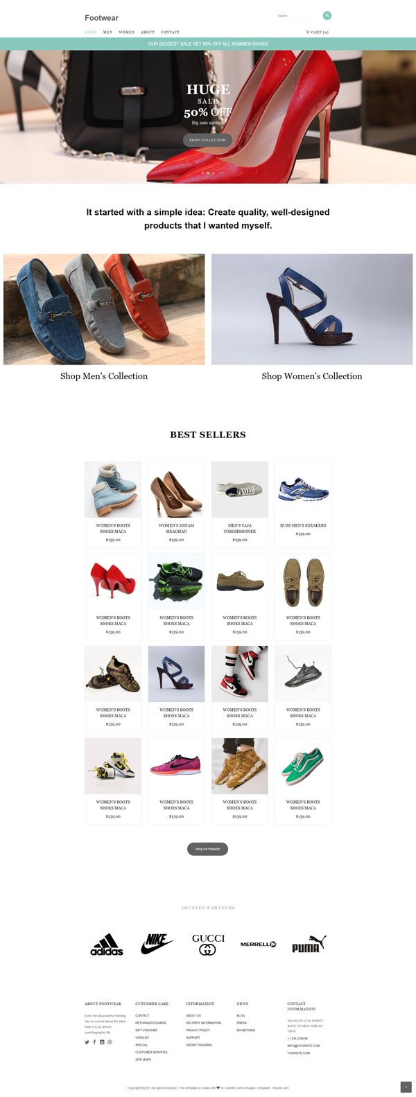 Bootstrap鞋子商城网站HTML5模板下载