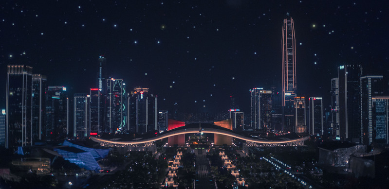深圳璀璨夜景灯光秀，高清JPG图片摄影与风景设计素材下载
