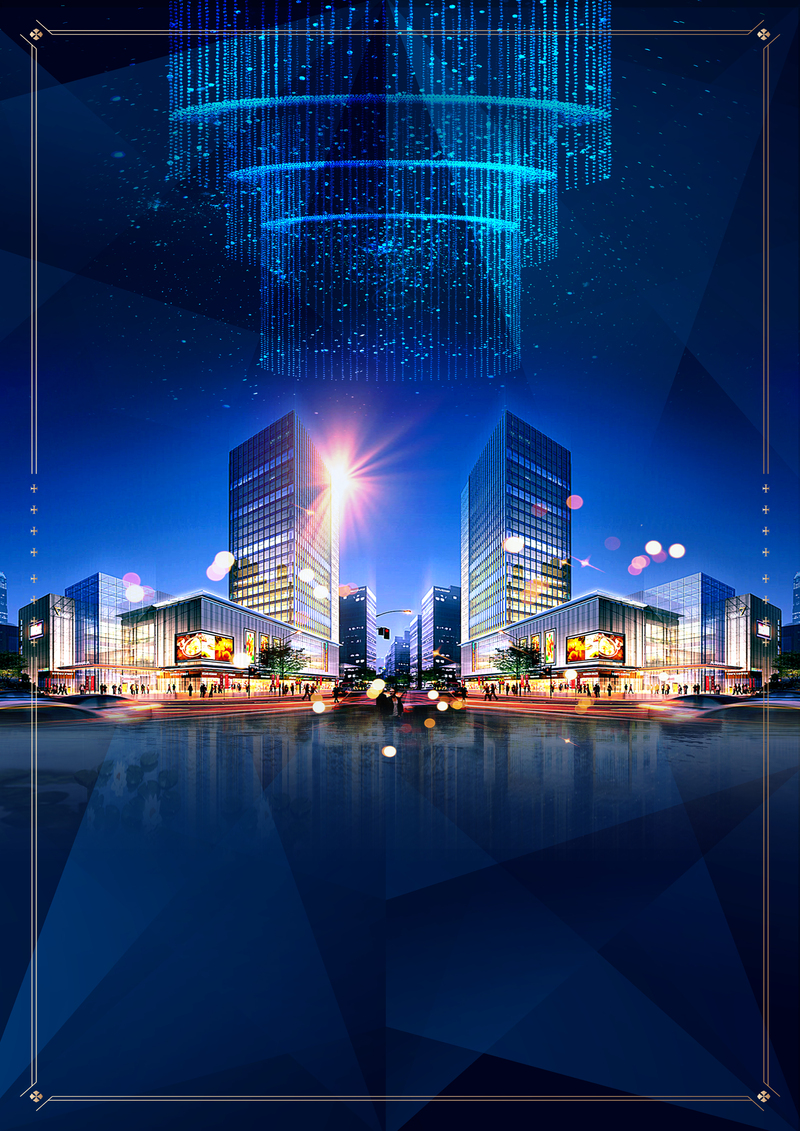 璀璨夜景房地产海报背景，高清JPG/PSD素材下载