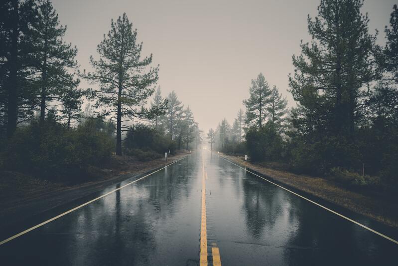 雨后森林公路美景，高清JPG图片，风景设计素材下载