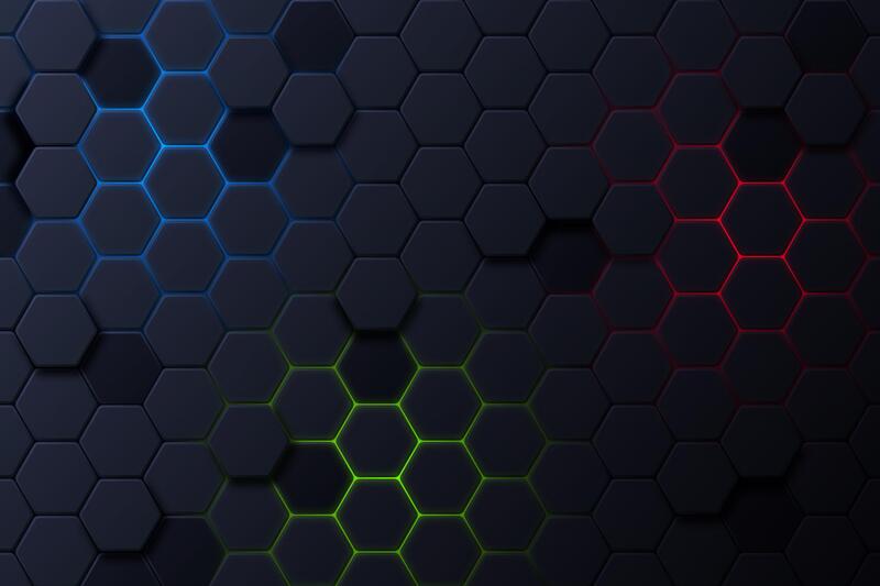 黑色RGB六边形质感背景，高清JPG与EPS设计素材下载