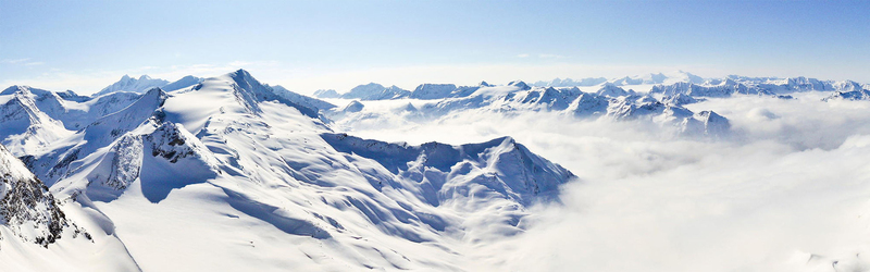 冬季雪山美景，大气蓝色banner摄影，高清JPG图片素材下载