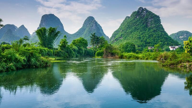 农村山水竹韵，高清JPG风景图片，摄影素材免费下载