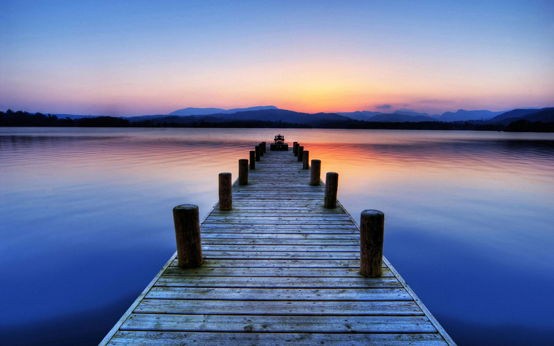 蓝天夕阳美景摄影，高清JPG与PSD设计素材，一键下载