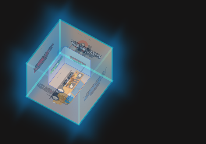 发光的css3立方旋转特效3D