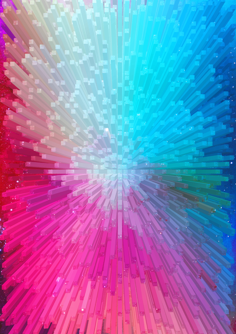 3D幻彩渐变柱状背景图，高清JPG+PSD设计素材，质感纹理任选下载