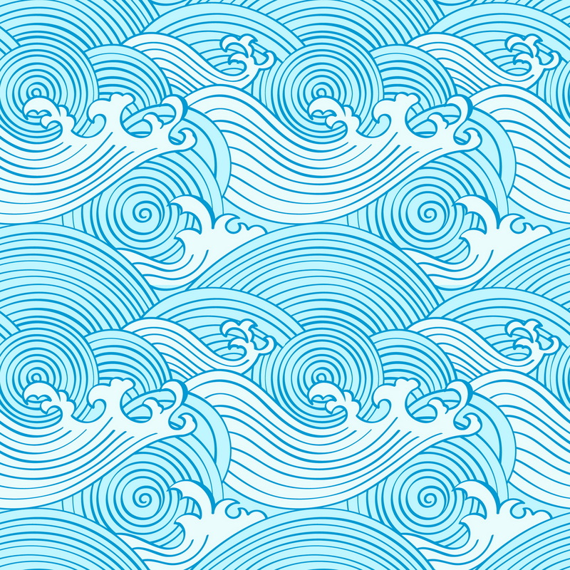 蓝色浪花高清JPG素材，质感纹理AI格式，免费下载