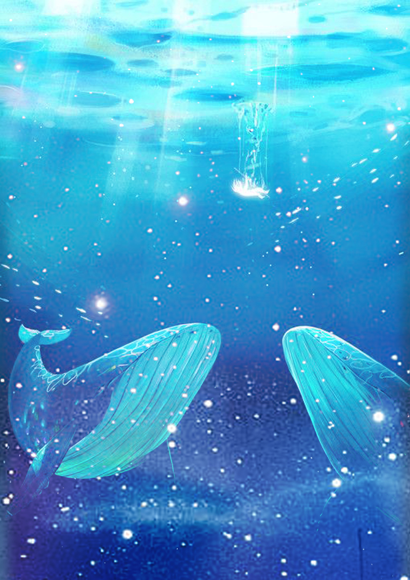 浪漫星空海洋背景，高清JPG图片与PSD纹理设计素材下载
