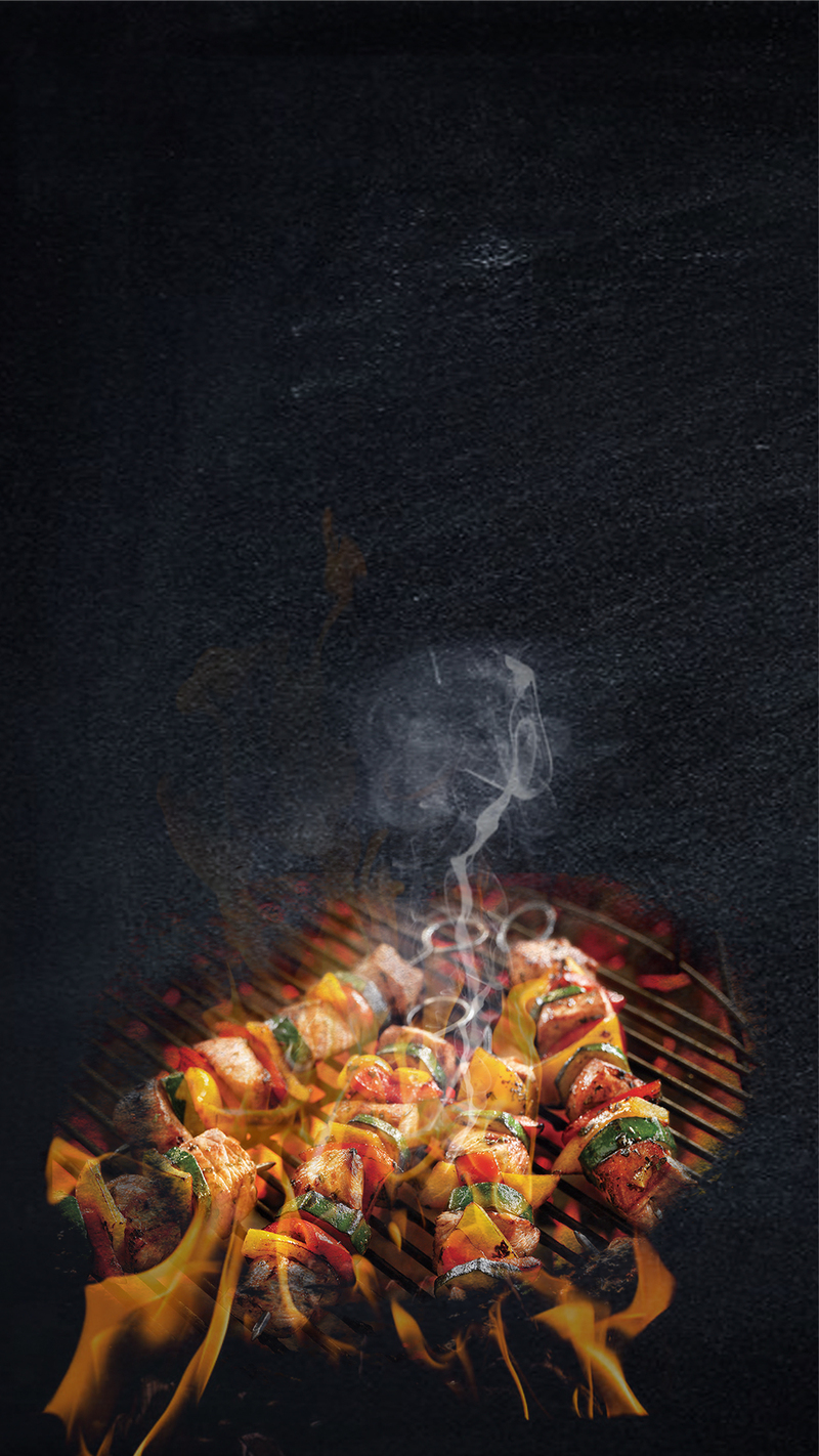 自助餐烤肉H5海报背景素材，高清JPG与质感PSD分层下载，创意纹理设计资源