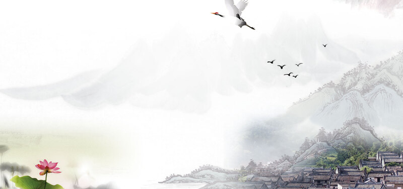 古典水墨画海报背景，高清JPG与PSD质感纹理设计素材下载