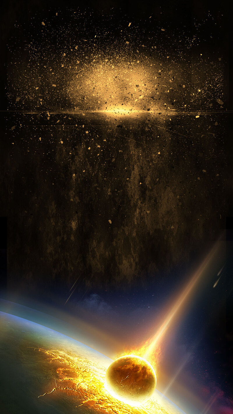 黑色金粉星球PSD分层背景，高清JPG质感纹理，设计素材下载