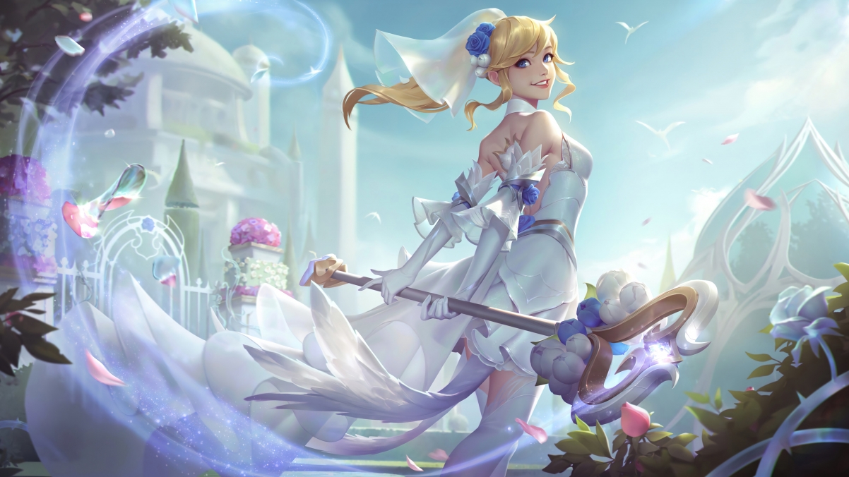 LOL英雄联盟，光辉女郎拉克丝，水晶玫瑰主题4K高清壁纸，3840x2160分辨率免费下载