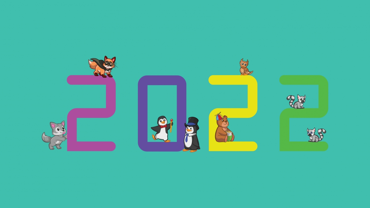 2022萌趣数字动物4K创意设计壁纸，高清3840x2160，免费下载！
