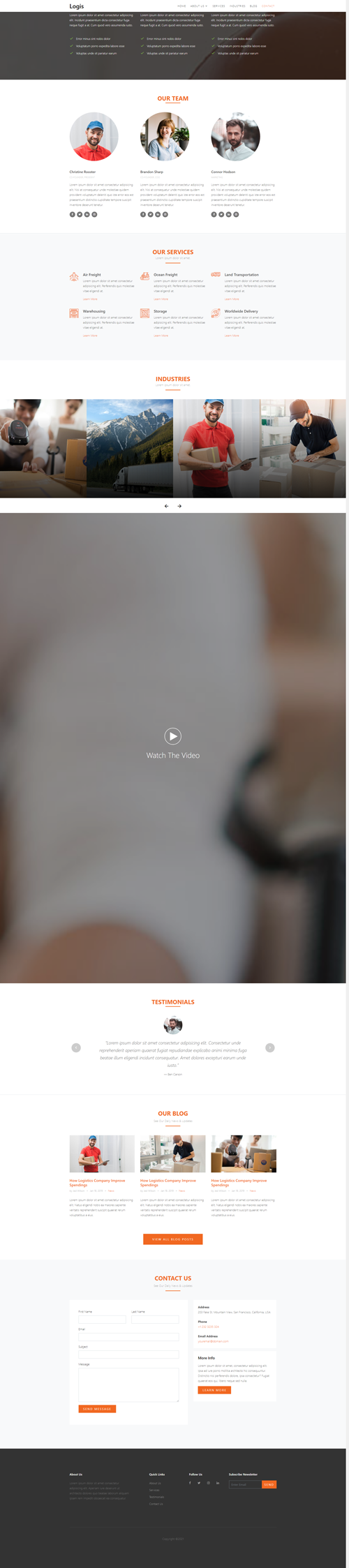自适应物流公司企业网站模板html