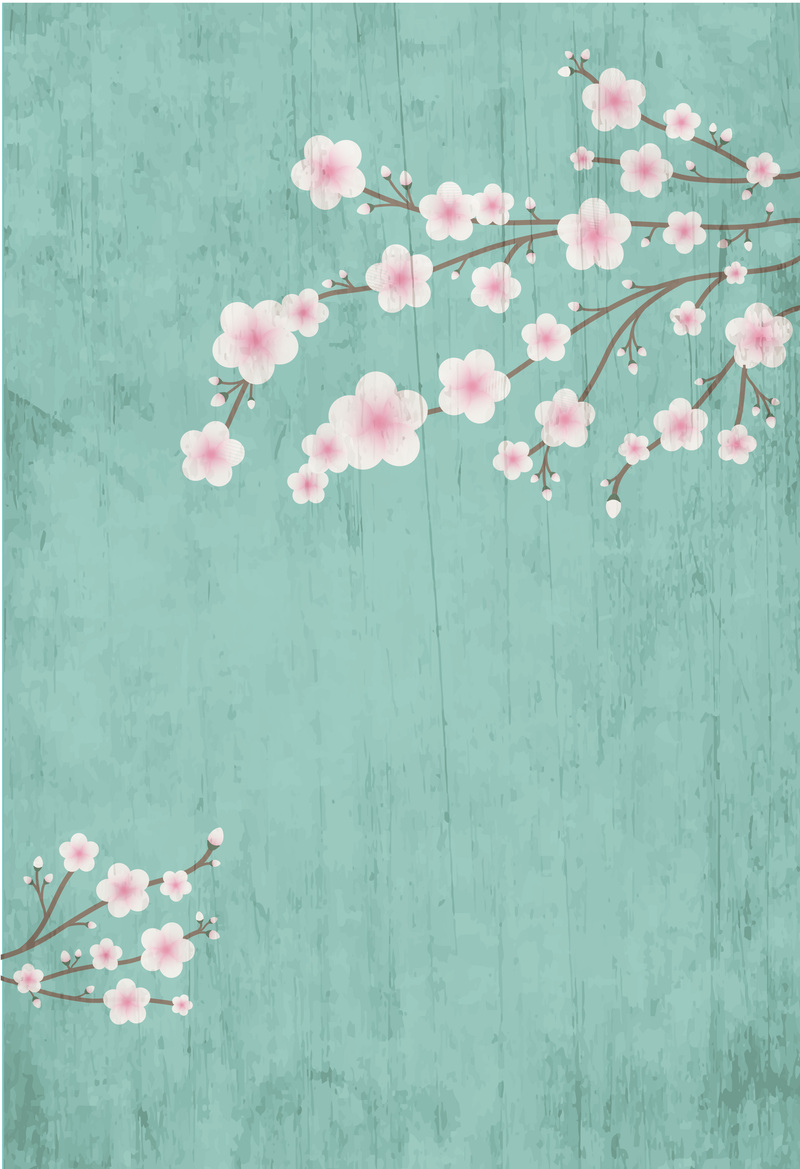 高清樱花海报背景素材，JPG质感纹理，AI设计格式，免费下载
