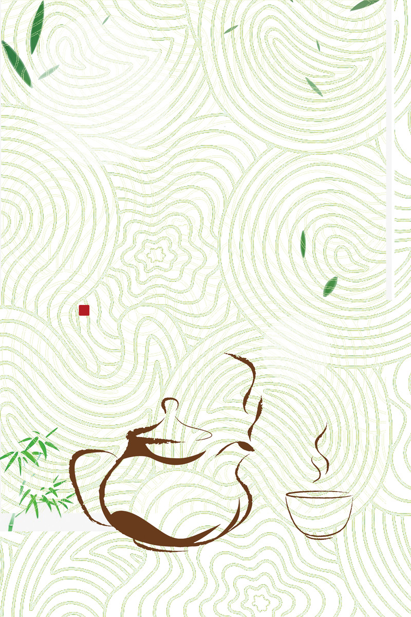 清新绿色茶艺海报背景，高清JPG茶叶质感纹理设计素材下载