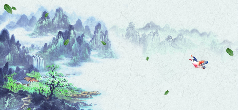 谷雨中国风山河燕子纹理背景，高清JPG质感素材与PSD设计模板下载