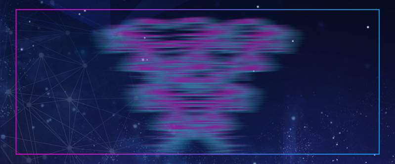 抖音蓝紫故障风科技电商Banner，高清JPG+PSD设计素材下载