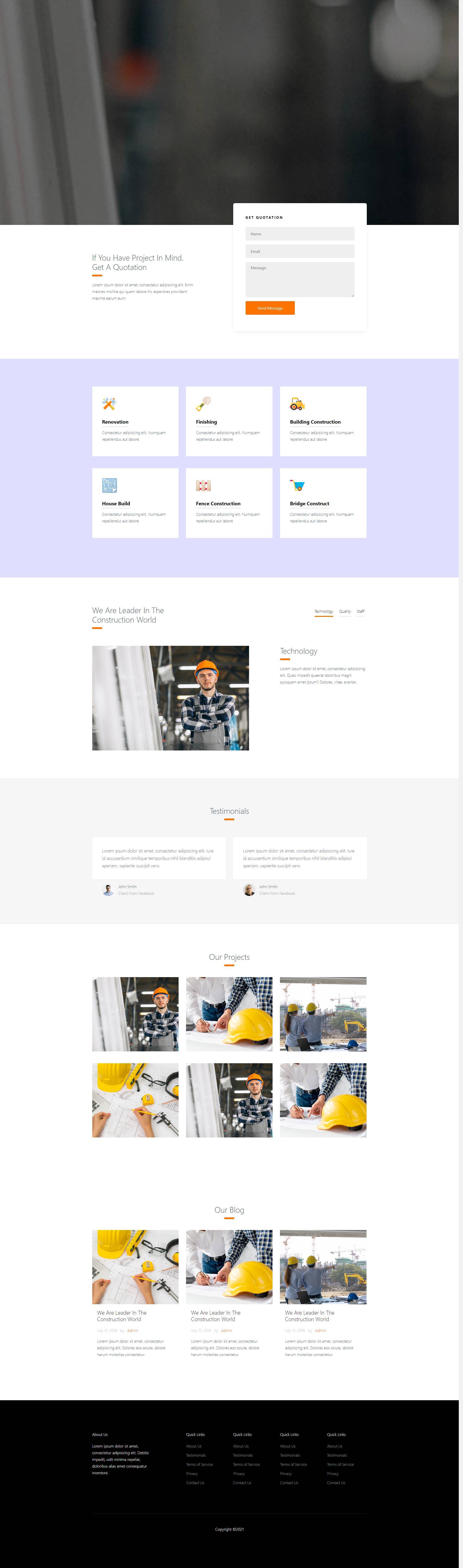 工程建筑施工企业网站HTML5模板