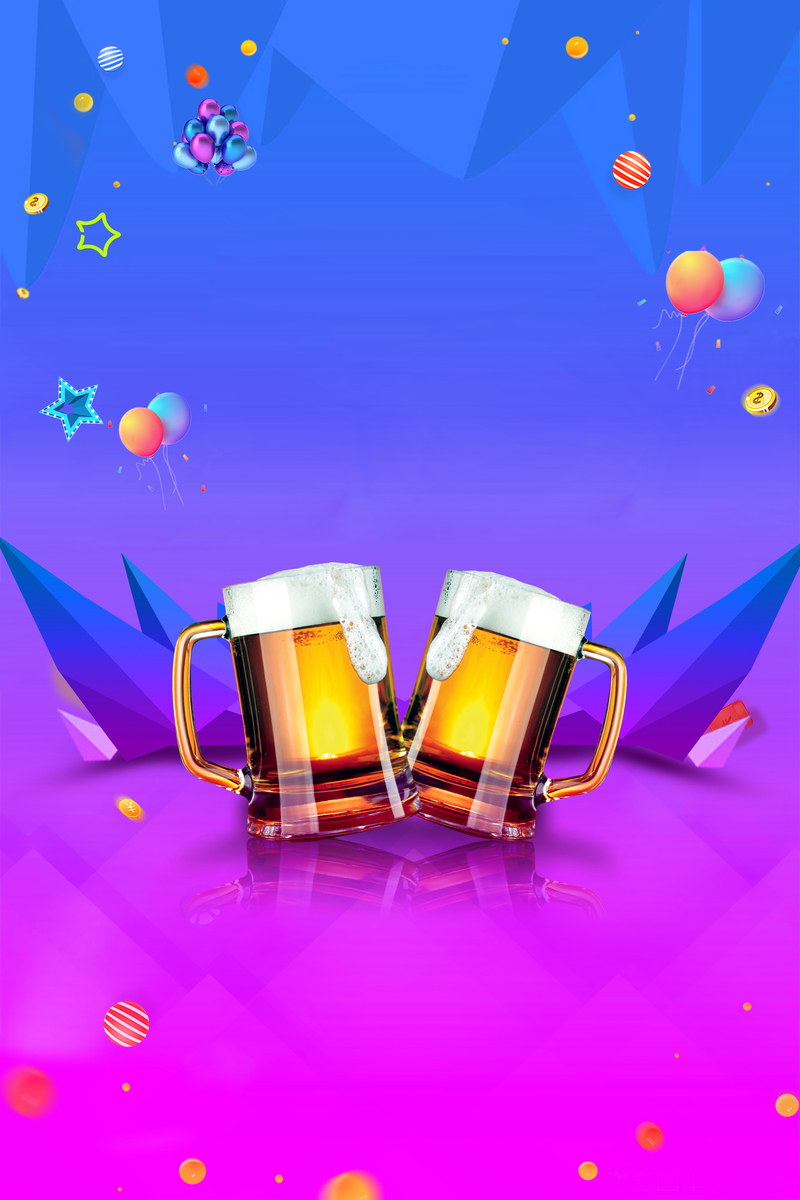 炫彩畅饮啤酒狂欢节，高清JPG海报与质感PSD设计素材下载