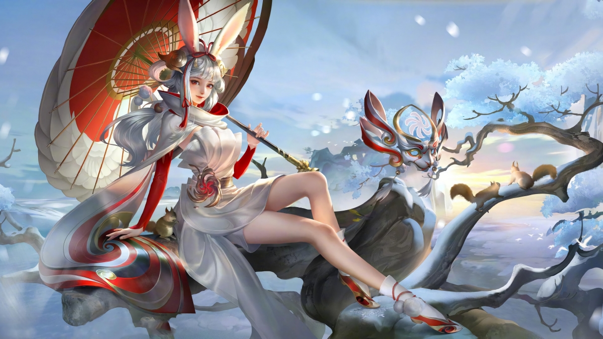 王者荣耀公孙离祈雪灵祝4K超高清壁纸，3840x2160分辨率精美图片，免费下载！