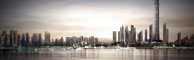 大气磅礴都市建筑海报背景，高清JPG摄影素材，免费下载
