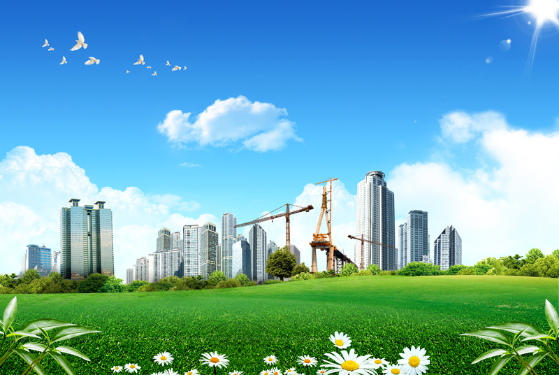 城市建筑风光海报背景，高清JPG/PSD素材，免费下载