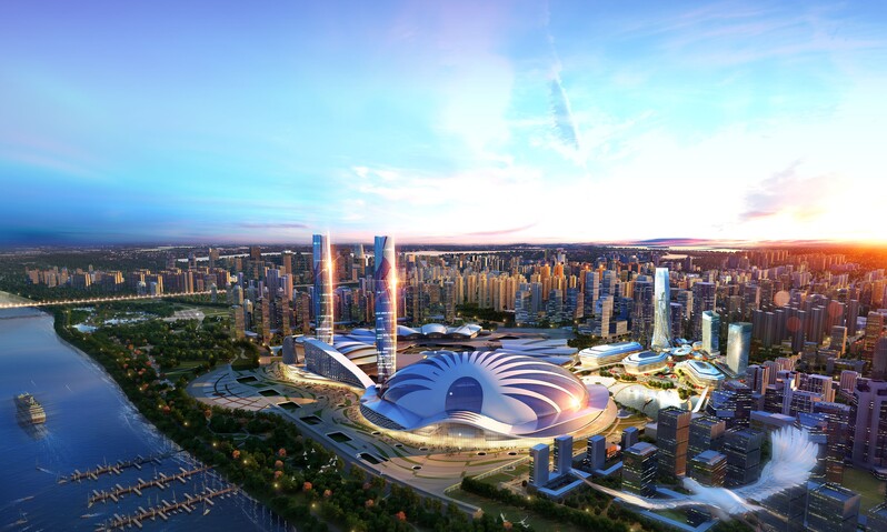 武汉国博城市美景JPG图片，绚丽背景高清摄影与CER设计素材下载