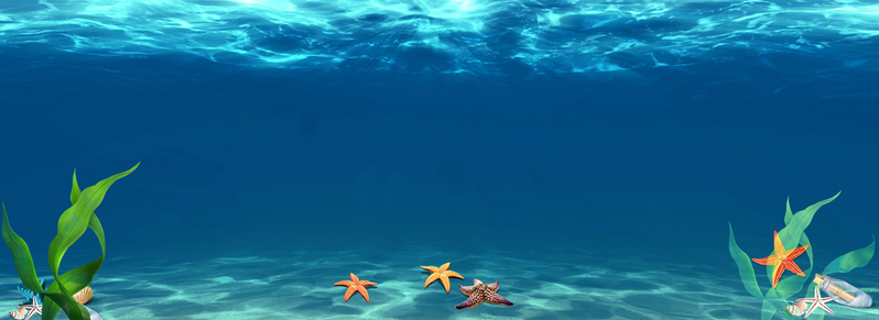 夏日海底美景海报背景，高清JPG/PSD素材，免费下载