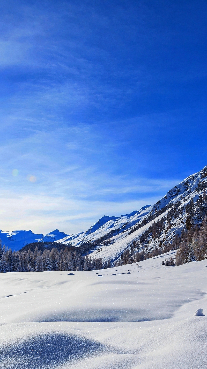 冬季雪景绝美H5背景，高清JPG摄影素材，风景图片设计下载