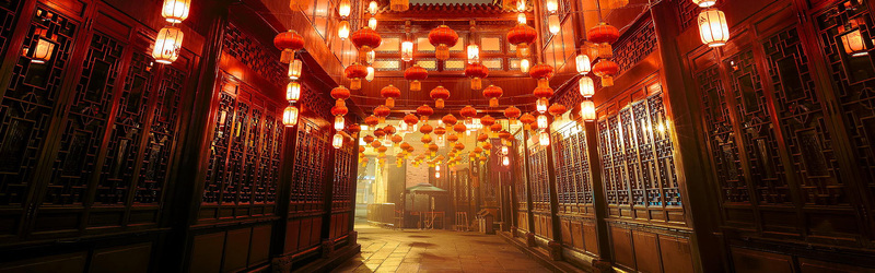 复古灯笼中式古典建筑摄影，高清JPG喜庆风景素材下载