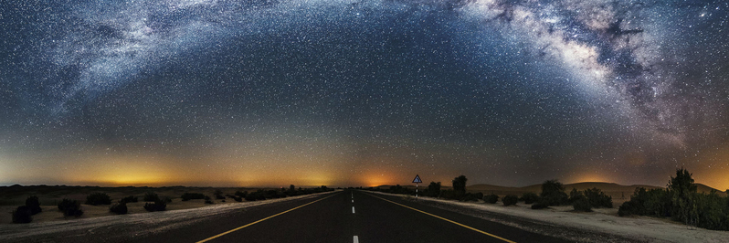 星空公路高清JPG摄影，绝美风景素材，一键下载
